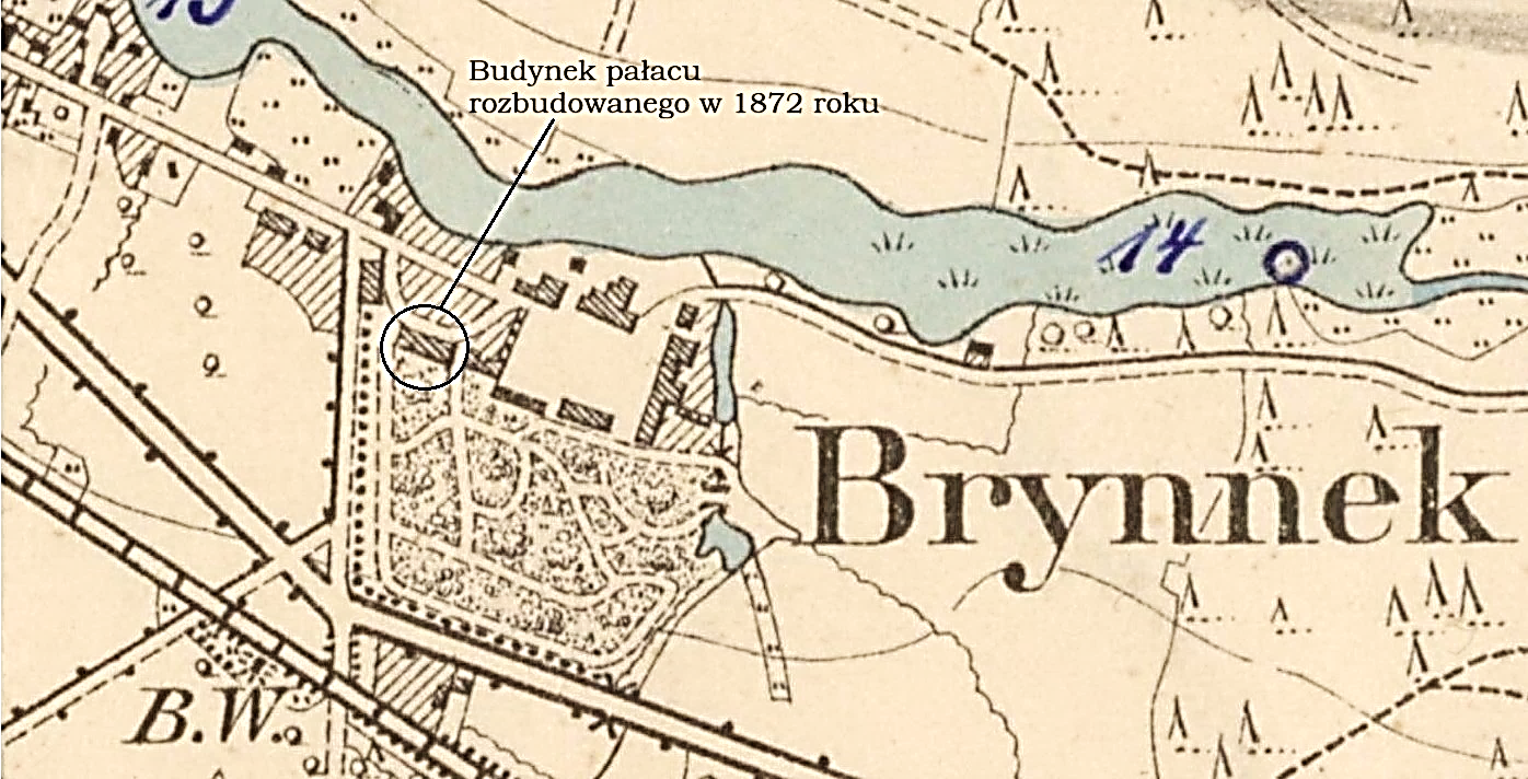 E:\Zgrane z laptopa Asus 9 11 24\HISTORIA\Dzieje Tworoga\Tablice Gmina\Pałac w Brynku\Budynek pałacu z 1872 na mapie 1881.jpg